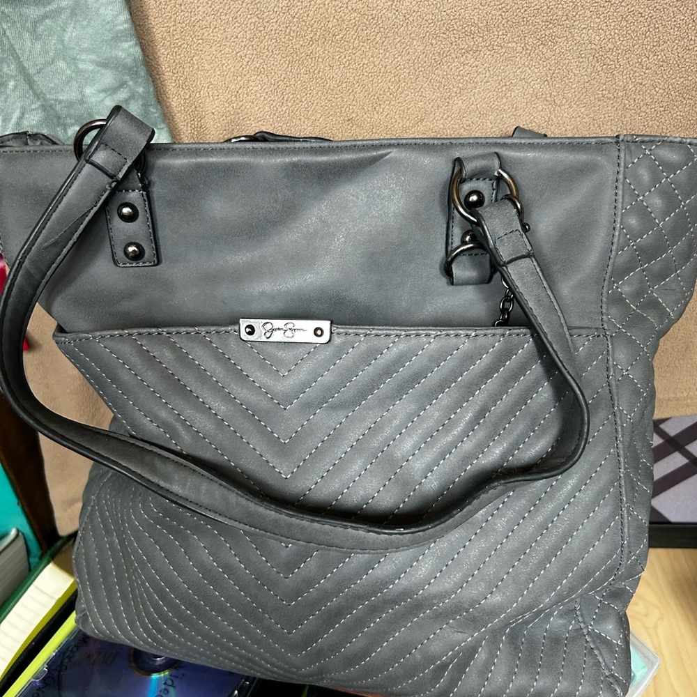 Grey Jessica Simpson purse only been used once - Picture 2 of 2
